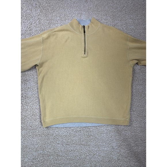 Tommy Bahama Other - Tommy Bahama Sweater Mens XL Beige Gray Reversible Quarter Zip Pullover